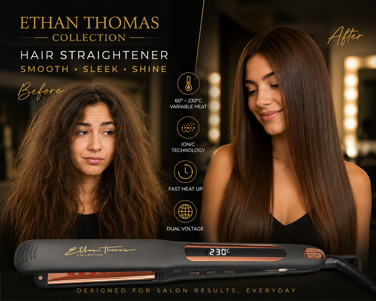 Ethan Thomas VS1 Hair Straightener Black & Gold