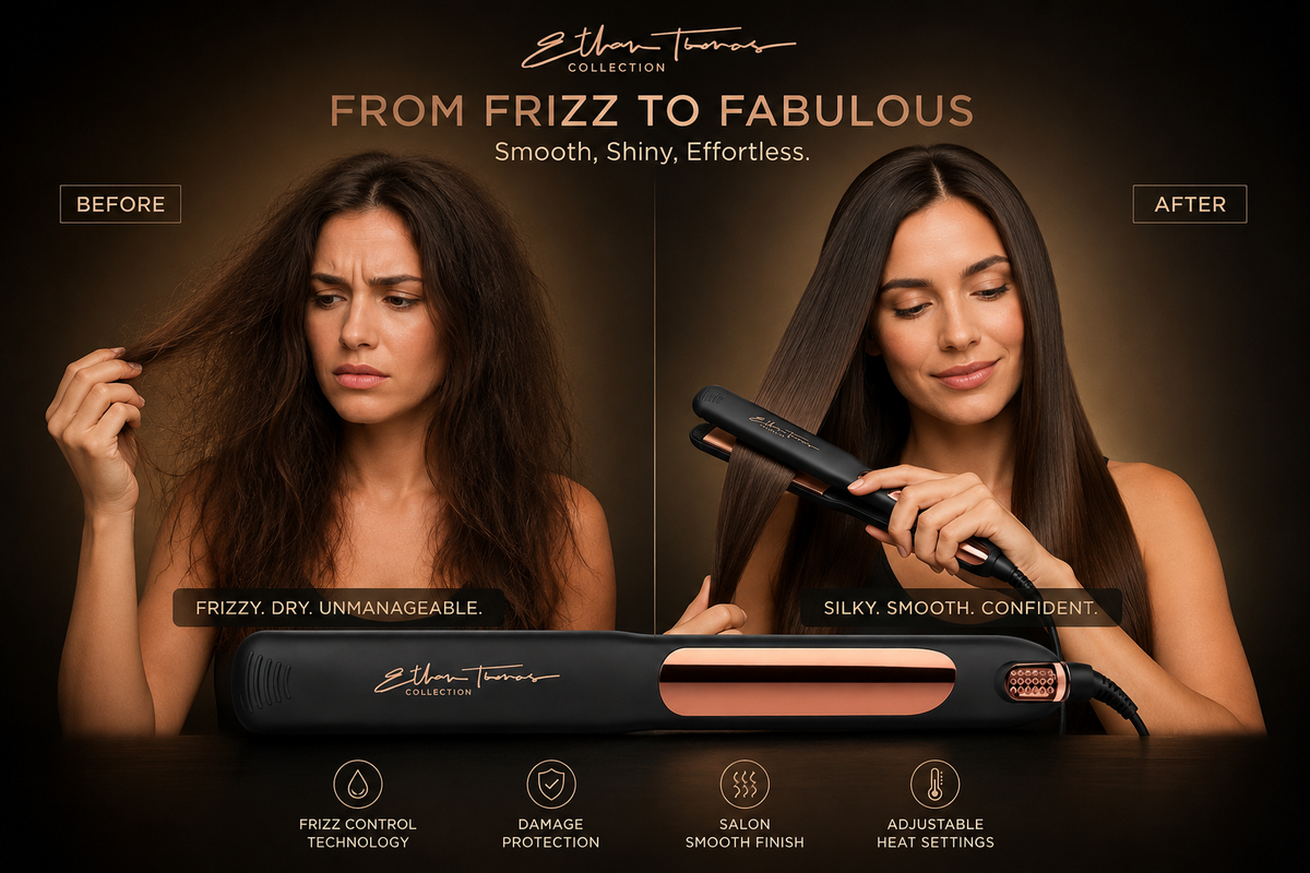 Ethan Thomas VS1 Hair Straightener Black & Gold
