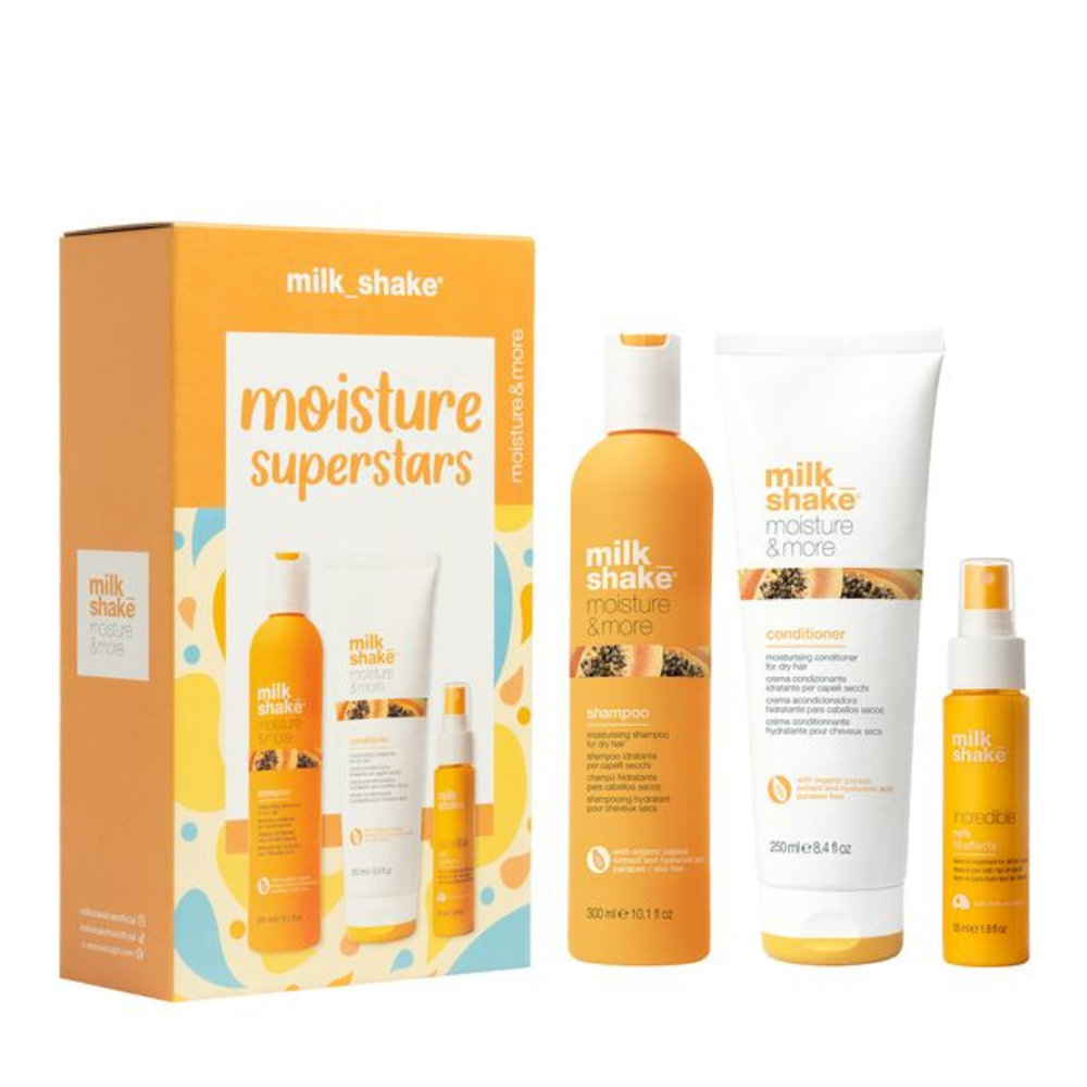 milk_shake Moisture Plus trio — shampoo, conditioner and Incredible Milk